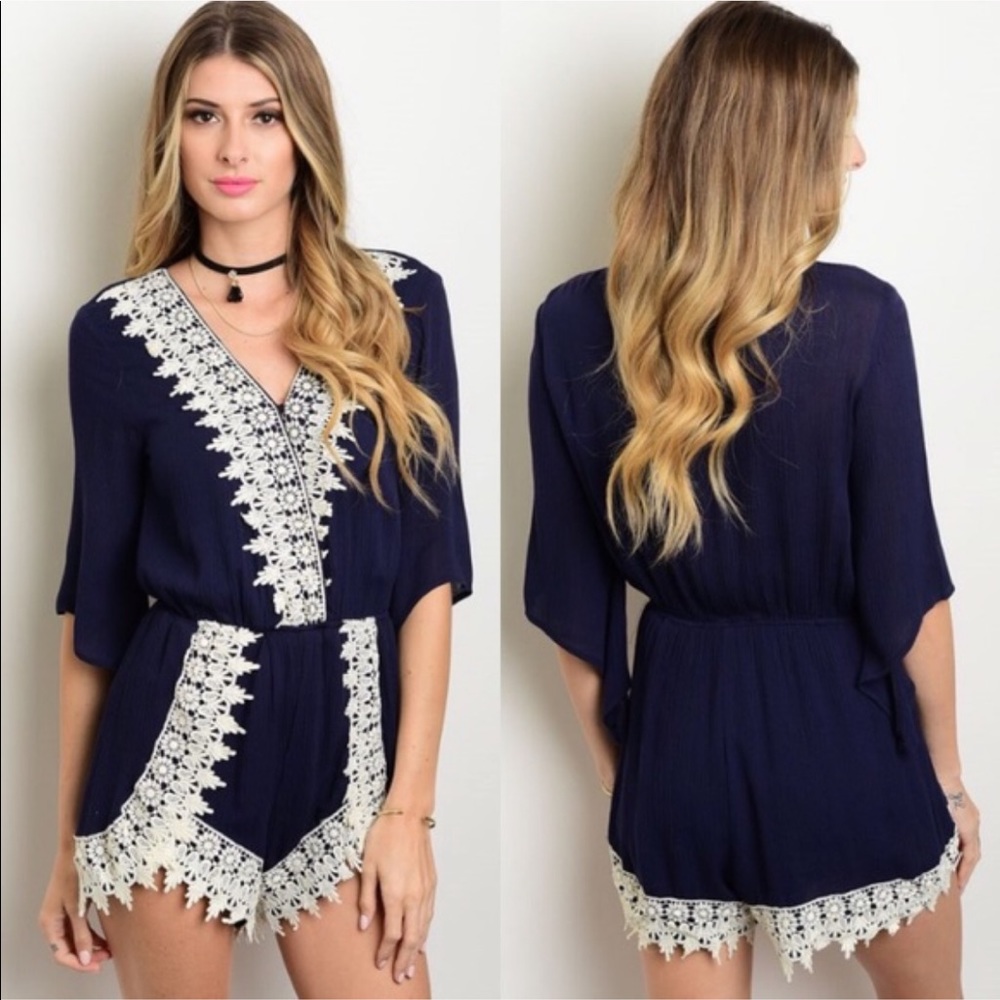 Crochet Trim Romper